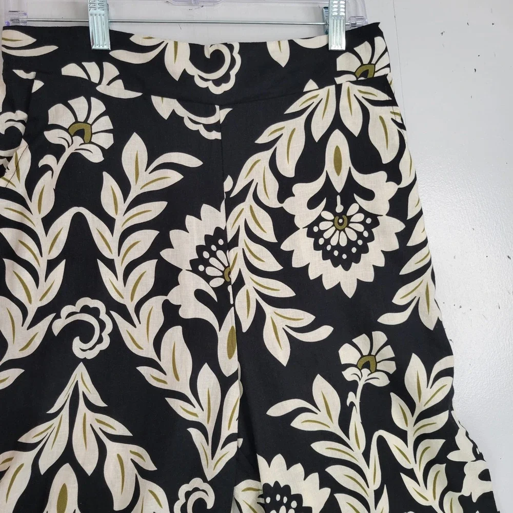 New Christian Siriano Wide Leg High Waisted Trouser Black Cream Olive Green Boho - Picture 13 of 14
